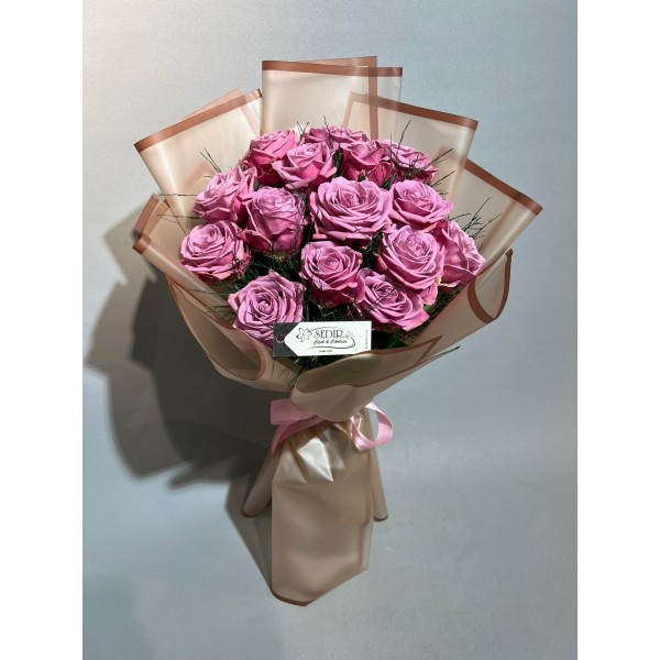 15 Adet Pembe Gül Buketi
